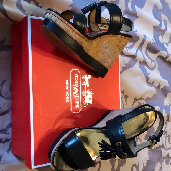 ❤️SOLD❤️ Coach Leather Wedges - Picture 5 of 6